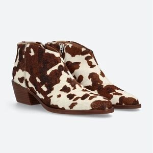 Cow Print Ankle Boots